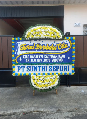 Papan Bunga Duka di Sukamaju Kaler